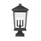 Z-Lite Beacon 3 Light Outdoor Pier Mounted Fixture, Black & Clear Beveled 568PHXLS-SQPM-BK - alternate 1